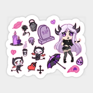 devlish cutie set Sticker